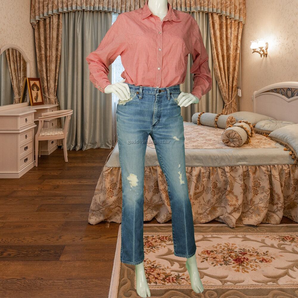 70s Vintage Levi's Check Gingham Buffalo Plaid Western Cowgirl Boho Snap Shirt